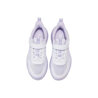 特步 9541大网款 透气缓震 新白色/芍药紫 39码 儿童运动鞋