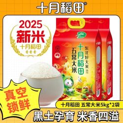十月稻田 五常大米5kg*2袋米香四溢黑土孕育一年一季香东北醇厚