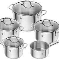 ZWILLING 双立人 Flow 厨锅5件套 4个带盖锅 不锈钢材质，适用于电磁炉