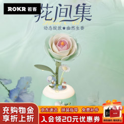ROKR 森屿山茶香薰灯 积木花永生花DIY手工拼装七夕情人节礼物创意摆件