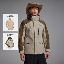 美特斯邦威 男女同款春季户外山系外套露营徒步拼接休闲夹克