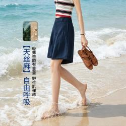 ESE-Y 自然皱感松弛休闲裤女26夏新四分阔腿裤