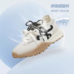天美意 26春夏新款透气复古拼色潮流时尚女德训鞋增高运动