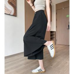唐狮 薄款凉凉裙裤女宽松垂感显瘦九分裤裙秋