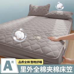 安睡宝 里外全棉花夹棉床笠三件套新疆纯棉床罩防尘床垫保护套四季家用