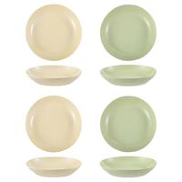 CERAMICS 奶油风陶瓷8英寸深盘4个装