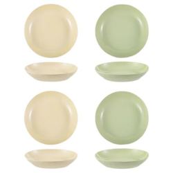 CERAMICS 奶油风陶瓷8英寸深盘4个装