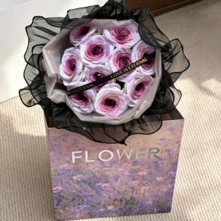 京东鲜花 七夕礼物 11朵玫瑰永生花乌梅子酱香皂花