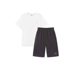 PUMA 童装夏季新款儿童短袖套装简约百搭休闲运动T恤短裤2件套