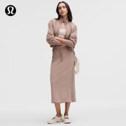 lululemon 丨Bound to Bliss女士罗纹高腰半身裙 速干 LW8AT2S 灰玫棕 XXS
