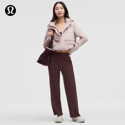 lululemon Pull-On 女士松紧腰中腰阔腿裤 28英寸 李子暗紫 XS