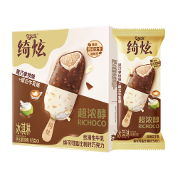 伊利 绮炫黑巧拿铁味+椰云牛乳味冰淇淋65克*4支