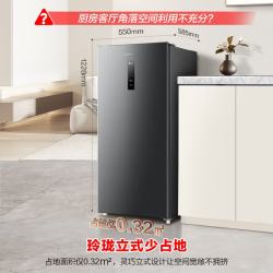 容声 风冷无霜 立式冰柜  墨韵灰 155L