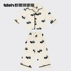 野兽派 tbh 野兽派家居 熊猫嘭嘭法兰绒家居服套装可外穿秋冬长袖睡衣 熊猫嘭嘭 家居服套装-撅屁屁 S