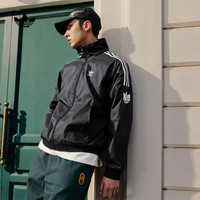 adidas 简约经典 男士立领夹克  黑色 L