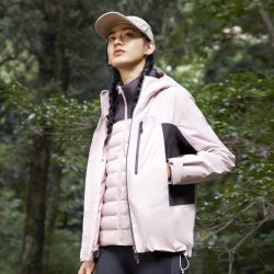 波司登 短款户外冲锋衣羽绒服男女情侣款三合一防水登山服叠变外套