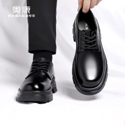 奥康 男鞋2026春季男士真皮透气商务休闲正装厚底新郎结婚皮鞋子H