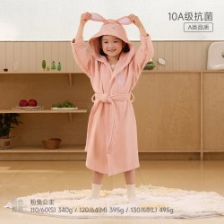 SANLI 纯棉儿童浴袍女童吸水吸干游泳斗篷浴巾男童洗澡裹巾全棉睡袍