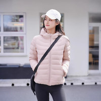 坦博尔 轻薄羽绒服女短款秋季新品连帽基础百搭保暖外套薄款便携