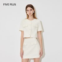88VIP：Five Plus 小香风短袖圆领单排扣女士短外套