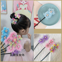 发饰精致新品盘发杆丸子头盘发器女童舞蹈头饰花苞头发饰品