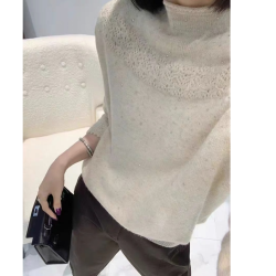 蜜熊烫砖半高领毛衣冬季款洋气百搭纯色毛衣针织衫女打底衫上衣