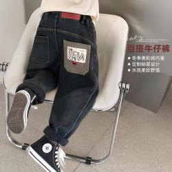 男童牛仔裤加绒潮酷痞帅童装儿童宽松裤子宝宝加厚休闲长裤潮水洗