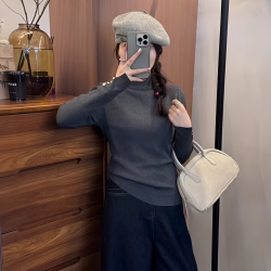 柔姝 现货80-180斤大码女装2026秋冬新款半高领打底针织衫毛衣胖G5-53
