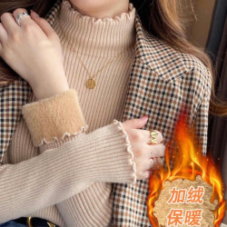 上衣长袖洋气毛衣女2026可外穿新款百搭白色显瘦独特打底针织衫