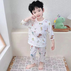 儿童休闲冰丝印花家居服套装