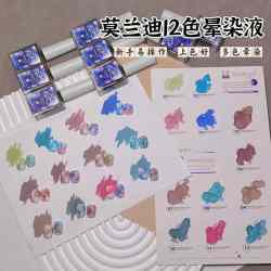 美甲-- 12色莫兰迪晕染液 