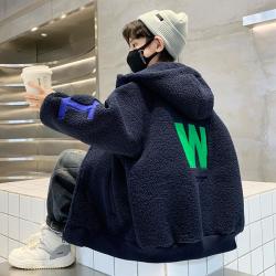 男童加绒外套秋冬季2026新款儿童加厚毛毛衣大男孩韩版冬款潮