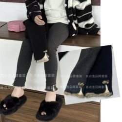 女童打底裤秋冬韩版儿童加绒裤子宝宝弹力修身长裤