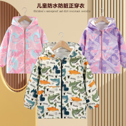 曦童 秋冬季宝宝罩衣儿童防水防脏外套中大童褂子小孩套羽绒服围裙护衣