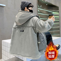 儿童男童冬装外套2026新款中大童帅洋气男孩秋冬款加绒奥利绒棉服
