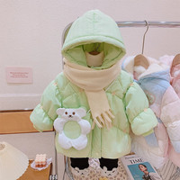 [送包包]儿童加绒棉服女童冬季洋气棉衣中小童女宝宝加厚保暖外套