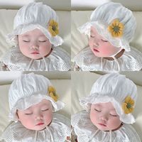 婴儿帽子0-10个月春秋薄款女宝宝可爱婴幼儿公主纯棉新生儿宫廷帽