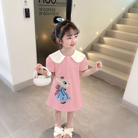 女童夏季polo连衣裙女孩子洋气蝴蝶结公主裙子