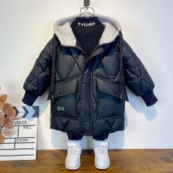 男童冬装棉服新款冬季棉衣中大童加绒保暖休闲棉袄