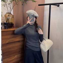 柔姝 现货80-180斤大码女装2026秋冬新款半高领打底针织衫毛衣胖G5-53