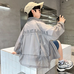儿童防晒衣男童夏装2024新款中大童薄款透气防晒服韩版洋气休闲潮