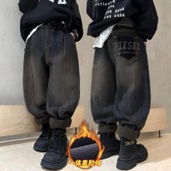 男童冬季加厚保暖柔软新款童装男童牛仔裤裤子男童