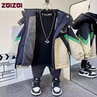 男童棉服2025新冬装炸街棉袄儿童加绒加厚派克服棉衣外套潮