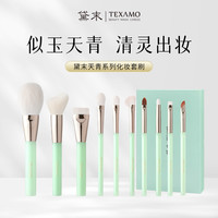 Texamo 扇形10支化妆刷套装柔软动物毛散粉眼影刷柔软刷全套
