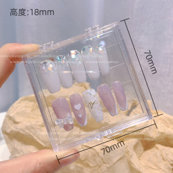 美甲实用好物！穿戴甲成品收纳盒透明甲片收纳工具美甲款式展示用