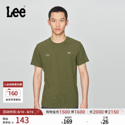 Lee 商场同款25新修身版圆领Logo印花男短袖T恤休闲潮LMT010172K99