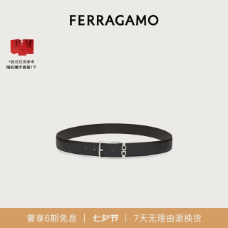 Salvatore Ferragamo Ferragamo）男黑色针扣腰带 0708206_C_105 礼物送男友
