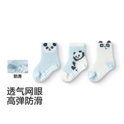 巴拉巴拉 宝宝网眼棉A类地板无骨袜三双装