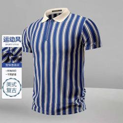 罗蒙 半拉链polo衫男短袖男款t恤高品质t恤男短袖