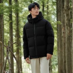 坦博尔 短款羽绒服男宽松连帽 TF236353 黑色 L (175)